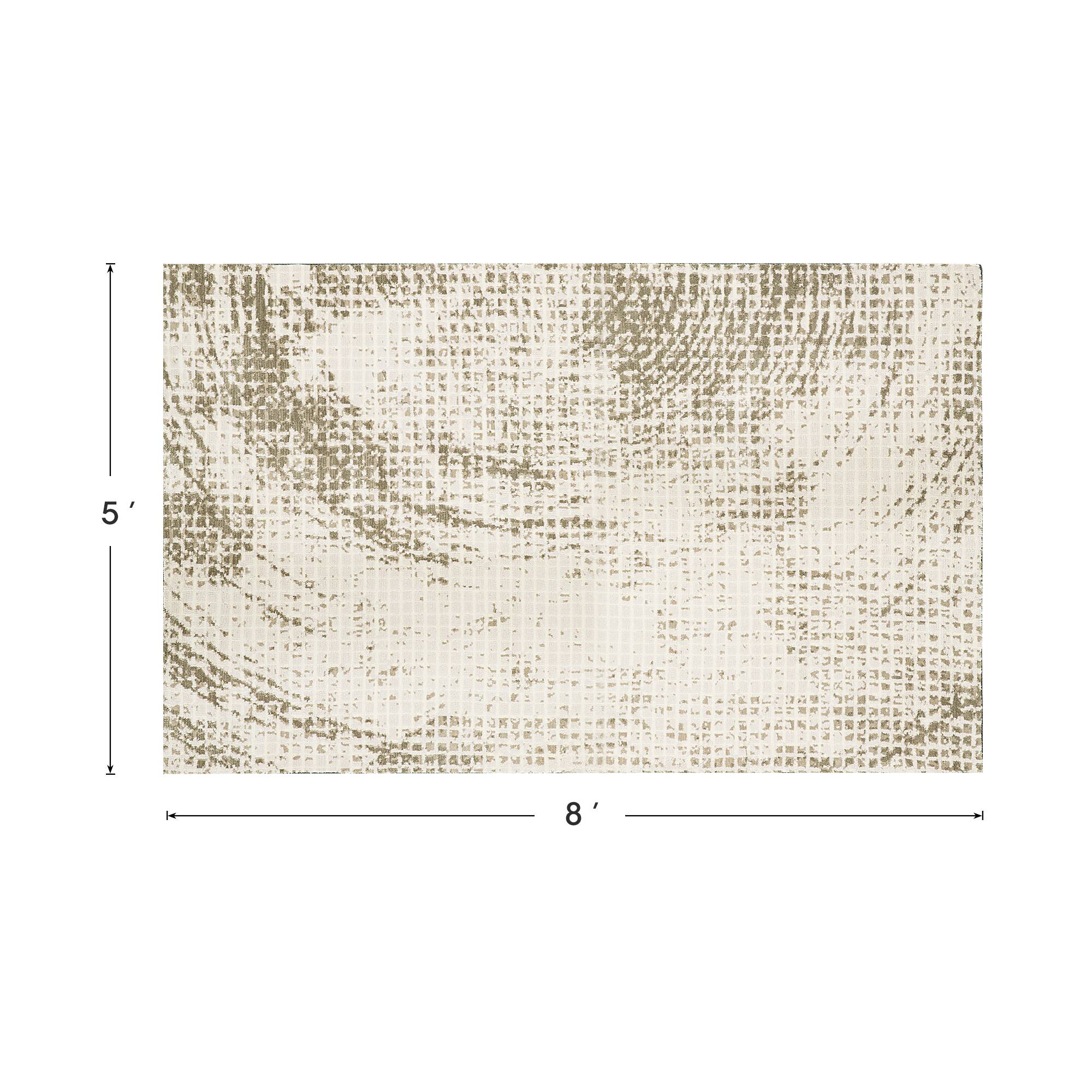 Glitzhome® 5ft. x 8ft. Ivory & Tan Abstract Area Rug